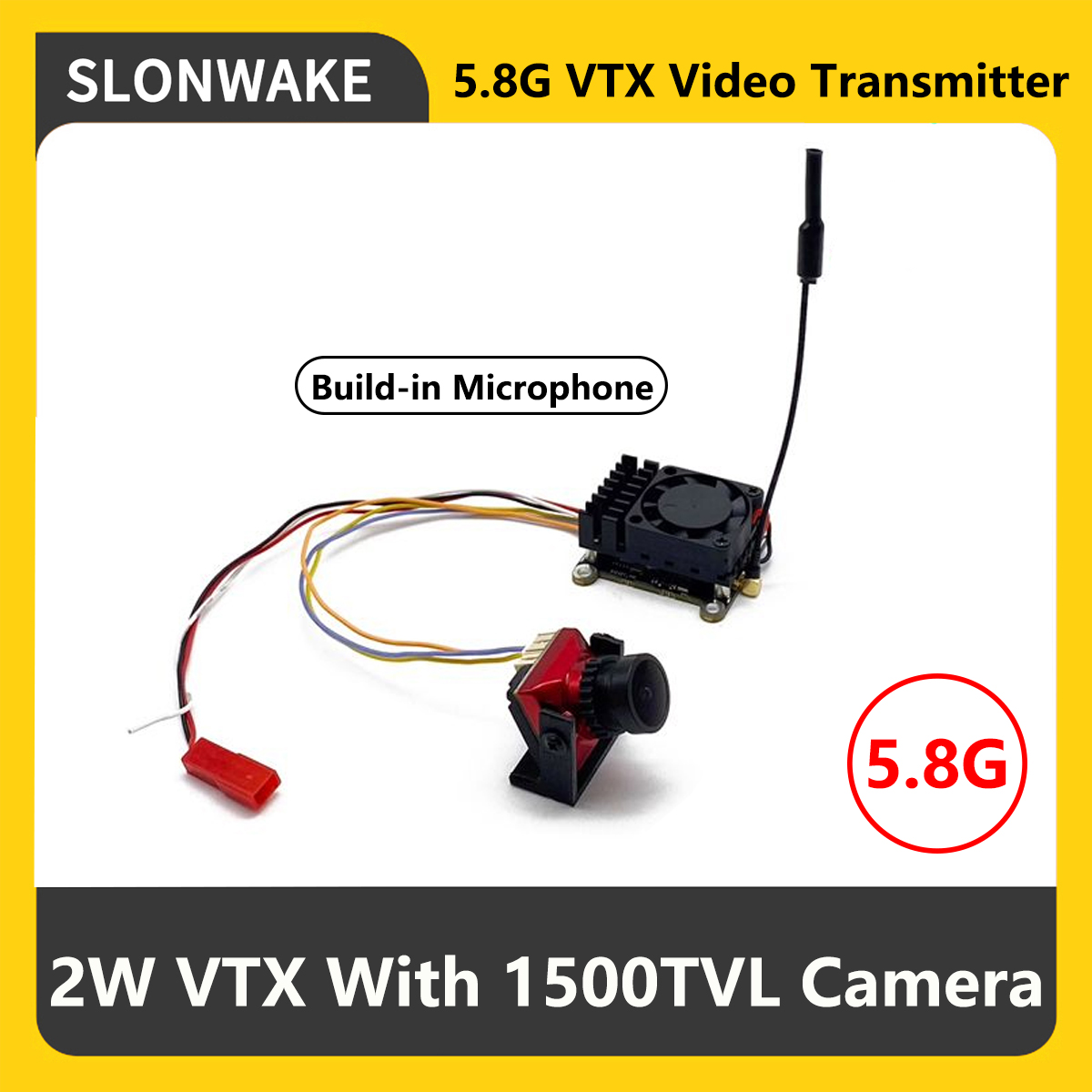 جهاز إرسال SLONWAKE 5.8G 2000m - مراجعة Fpv Drone Camera وسعره